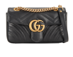 Small Marmont Crossbody, Leather, Black,446744, DB, 2*
